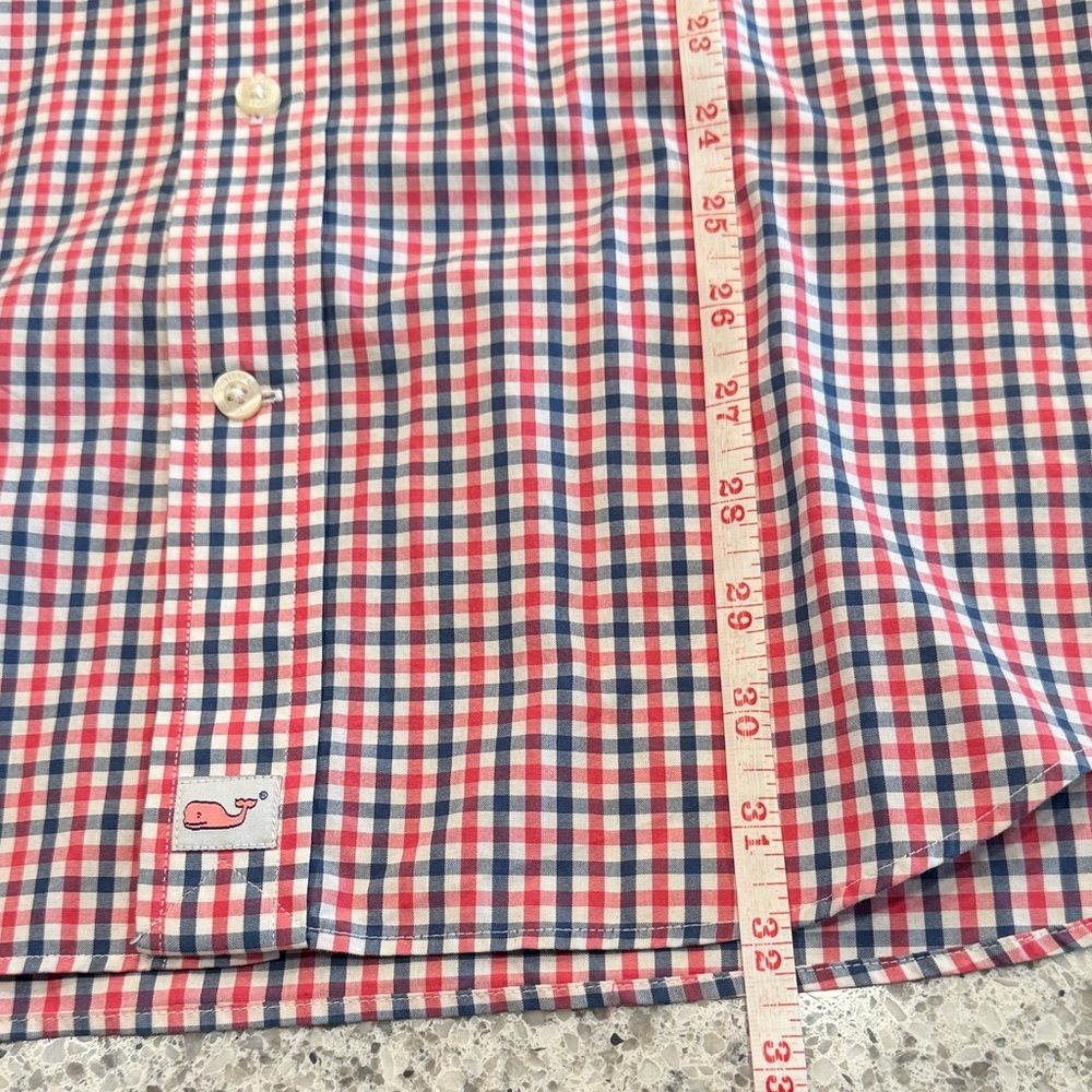 Vineyard Vines Red and Blue Checkered Murray Shirt Mens Large 100% Cotton - Picture 4 of 5